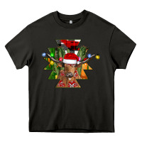 Asphalt longhorn Aztec Christmas Heavy Core Tee - CowhideDigitalArt