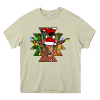 Mossy longhorn Aztec Christmas Heavy Core Tee - CowhideDigitalArt