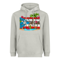 Puerto Rico And Flowers With Frog Heavyweight Hoodie | Teevron