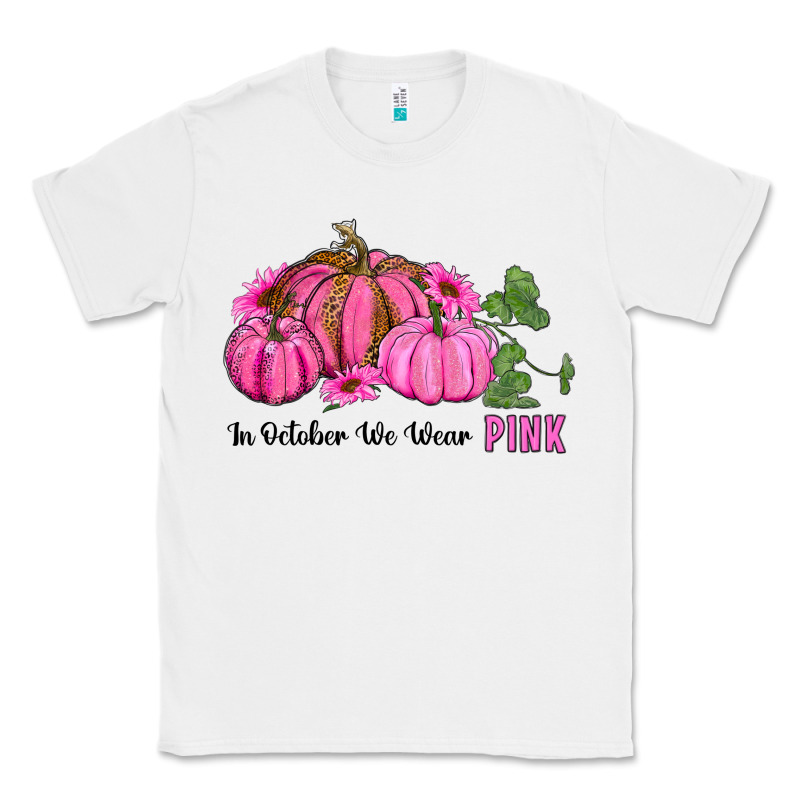 In October We Wear Pink Pumpkin And Sunflowers Classic Tee by RanaPortraitStore | Teevron