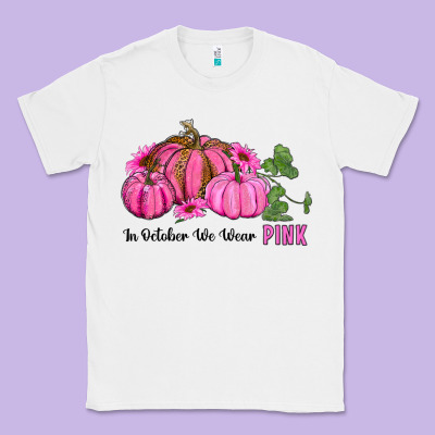In October We Wear Pink Pumpkin And Sunflowers Classic Tee Designed By Ranaportraitstore