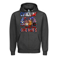 Charcoal Heather Chillin' with my gnomies 4th of July Zipper Hoodie - CowGirlArtShop