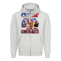 Dove Grey Chillin' with my gnomies 4th of July Zipper Hoodie - CowGirlArtShop