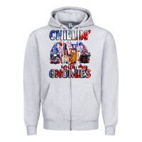 Heather Grey Chillin' with my gnomies 4th of July Zipper Hoodie - CowGirlArtShop