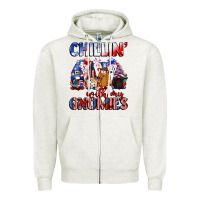 Oatmeal Heather Chillin' with my gnomies 4th of July Zipper Hoodie - CowGirlArtShop