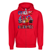 Red Chillin' with my gnomies 4th of July Zipper Hoodie - CowGirlArtShop