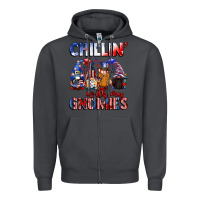 Smoke Chillin' with my gnomies 4th of July Zipper Hoodie - CowGirlArtShop