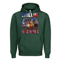 Sports Green Chillin' with my gnomies 4th of July Zipper Hoodie - CowGirlArtShop