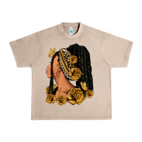 French Oak Gold roses afro woman Urban Heavy Tee - RanaPortraitStore