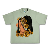 Oil Green Gold roses afro woman Urban Heavy Tee - RanaPortraitStore