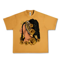 Peanut Butter Gold roses afro woman Urban Heavy Tee - RanaPortraitStore