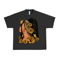Pigment Black Gold roses afro woman Urban Heavy Tee - RanaPortraitStore