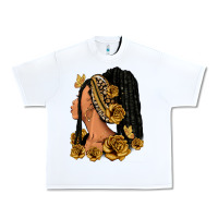 White Gold roses afro woman Urban Heavy Tee - RanaPortraitStore