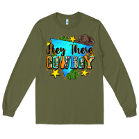Army Green hey there cowboy Long Sleeve Tee - Zillion Design Studio