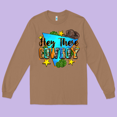 Hey There Cowboy Long Sleeve Tee Designed By Zillion Design Studio