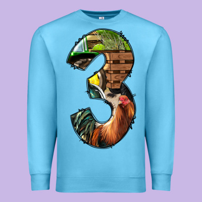 Farm Life Alphabet Numbers 3 Premium Sweatshirt Designed By Bundleandbundleshop