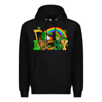 Black lucky with st patricks elements Premium Hoodie - AdoDesignShop