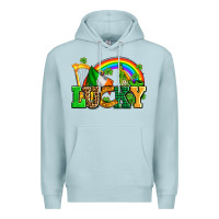 Blue Mist lucky with st patricks elements Premium Hoodie - AdoDesignShop