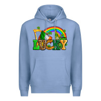 Colony Blue lucky with st patricks elements Premium Hoodie - AdoDesignShop