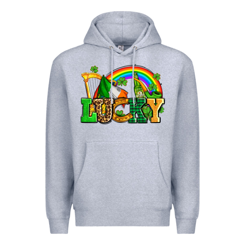 Lucky With St Patricks Elements Premium Hoodie by AdoDesignShop | Teevron