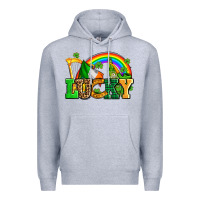 Heather Grey lucky with st patricks elements Premium Hoodie - AdoDesignShop