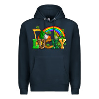 Navy lucky with st patricks elements Premium Hoodie - AdoDesignShop