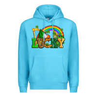 Ocean Blue lucky with st patricks elements Premium Hoodie - AdoDesignShop