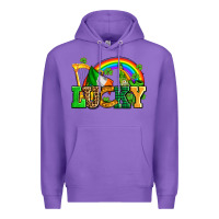 Purple lucky with st patricks elements Premium Hoodie - AdoDesignShop