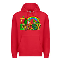 Red lucky with st patricks elements Premium Hoodie - AdoDesignShop