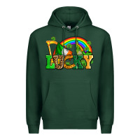 Sports Green lucky with st patricks elements Premium Hoodie - AdoDesignShop