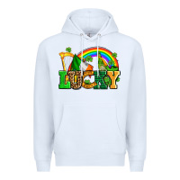 White lucky with st patricks elements Premium Hoodie - AdoDesignShop