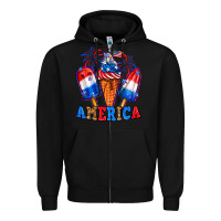 Black 4th of July America ice creams Zipper Hoodie - Neo Western