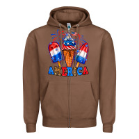 Chestnut 4th of July America ice creams Zipper Hoodie - Neo Western