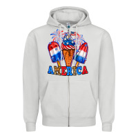 Dove Grey 4th of July America ice creams Zipper Hoodie - Neo Western