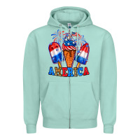 Seafoam 4th of July America ice creams Zipper Hoodie - Neo Western