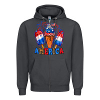 Smoke 4th of July America ice creams Zipper Hoodie - Neo Western