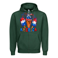 Sports Green 4th of July America ice creams Zipper Hoodie - Neo Western