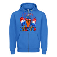 True Royal 4th of July America ice creams Zipper Hoodie - Neo Western