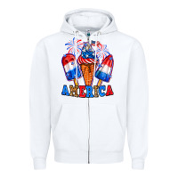 White 4th of July America ice creams Zipper Hoodie - Neo Western