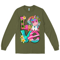 Army Green love summer unicorn Long Sleeve Tee - texasbilliewilder