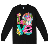 Black love summer unicorn Long Sleeve Tee - texasbilliewilder