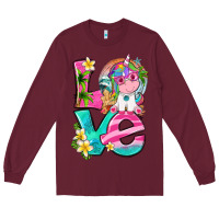 Burgundy love summer unicorn Long Sleeve Tee - texasbilliewilder