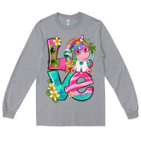 Heather Grey love summer unicorn Long Sleeve Tee - texasbilliewilder