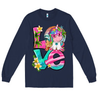 Navy love summer unicorn Long Sleeve Tee - texasbilliewilder