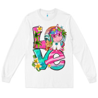 White love summer unicorn Long Sleeve Tee - texasbilliewilder
