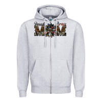 Heather Grey proud army mom Zipper Hoodie - SublimationCraftShop
