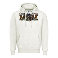 Oatmeal Heather proud army mom Zipper Hoodie - SublimationCraftShop