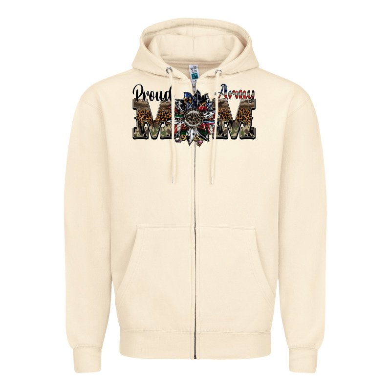 Proud Army Mom Zipper Hoodie by SublimationCraftShop | Teevron