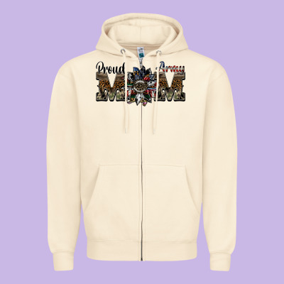 Proud Army Mom Zipper Hoodie Designed By Sublimationcraftshop