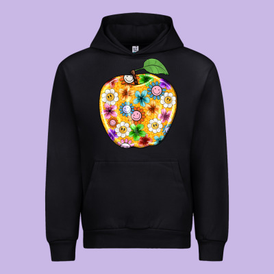 Colorful Flora Apple Teacher Urban Hoodie Designed By Nancycooperartshop